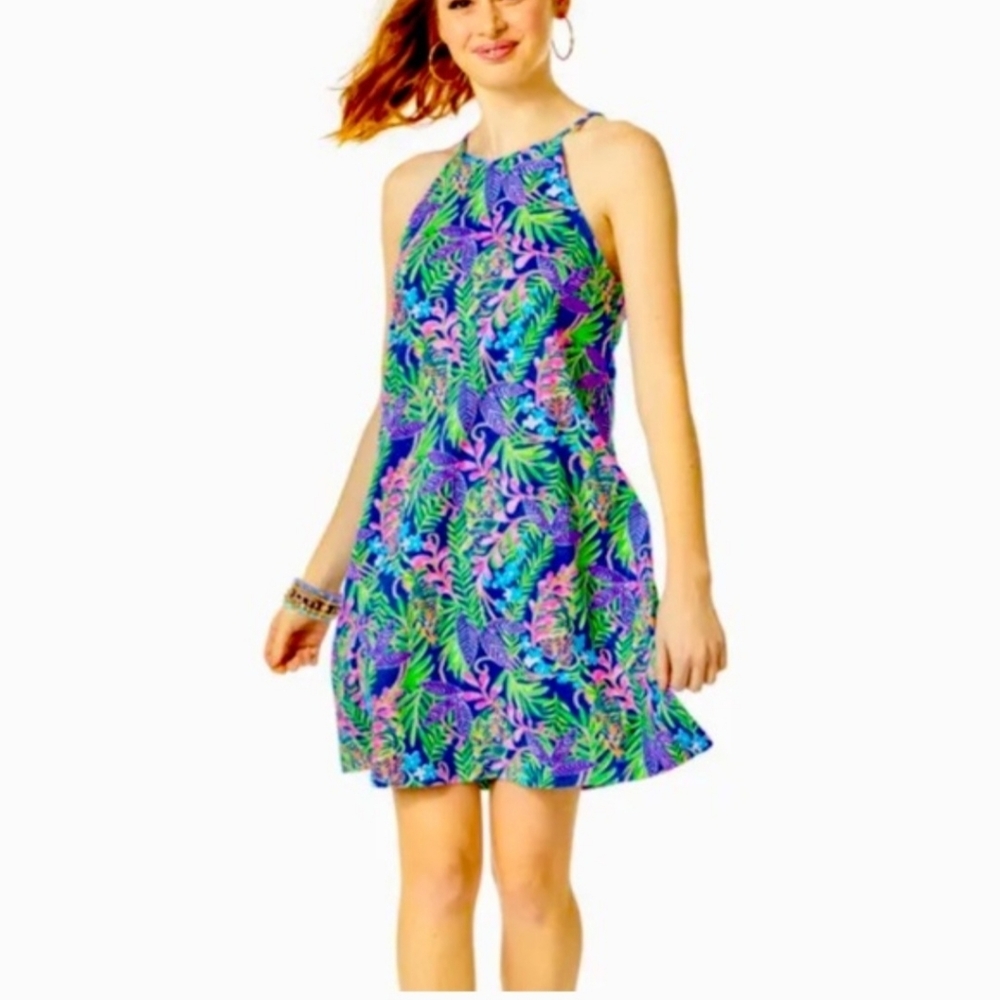 Lilly Pulitzer Womens Margot Dress How You Like Me Prowl Borealis Blue Sz Small